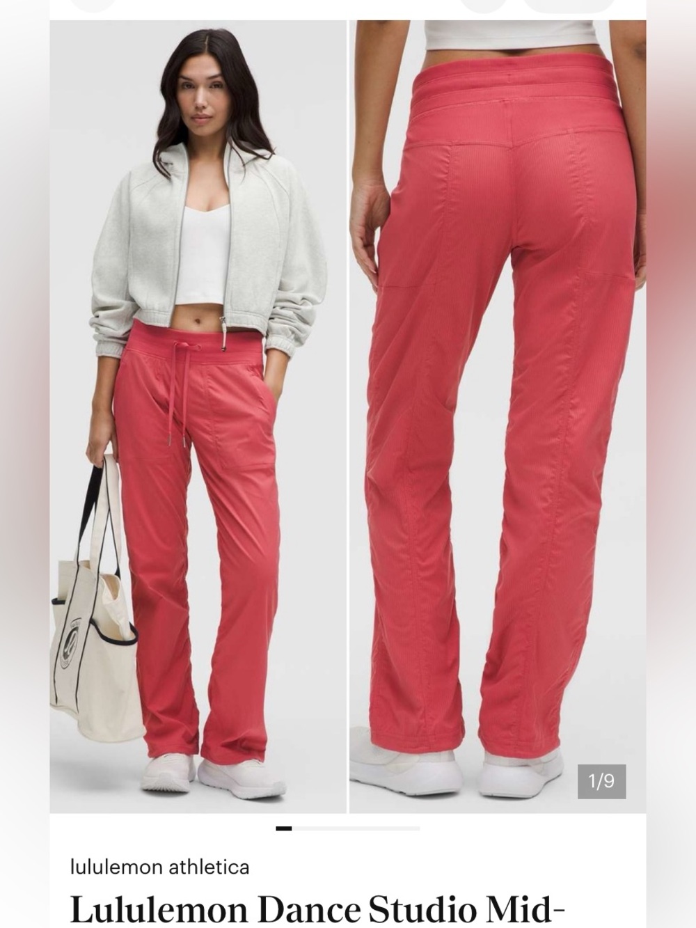 NWT lululemon athletica coral mid-rise Dance Studio pant size 2 Regular